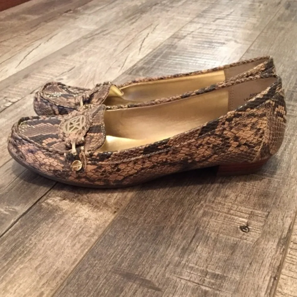 Anne Klein Iflex Newlan Snakeskin Loafers,…